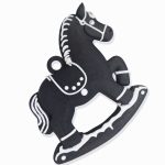 Ёлочная игрушка «Лошадка-качалка» (двухцветная, объёмная, ручная сборка) — изображение 3